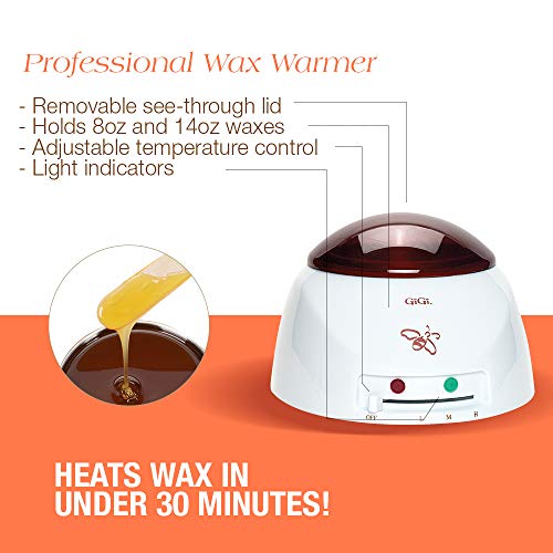Image of GiGi Waxing Starter Kit - At-Home Hair Removal Kit for Face & Body, Soft Wax Warmer, Pre & Post Waxing Care