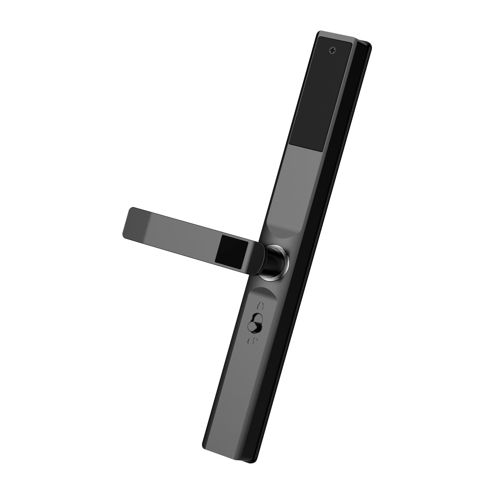 Luqeeg Fingerabdruck, Kennwort, Kartentürschloss, 5 Entsperrmethoden, Aluminiumlegierung, 40-120 Mm Dicke, Ty WiFi mit Alarmsystem, Anti-Kollisions-Griff, Vordertürsicherheit (BLACK)