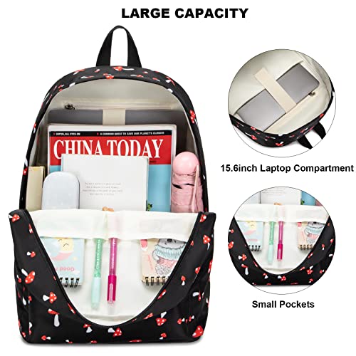 Mushroom School Backpack for Girls Womens, School Bags Collge Bookbags Laptop Backpacks for Kids Teens Adults2