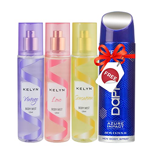 KELYN Body Mist for Women, Perfume Body Mist With Aqua, Long-Lasting Freshness, Made For Women Valentine’s Day, Birthday Gift and Special-one Pack of 3 (120ml each)