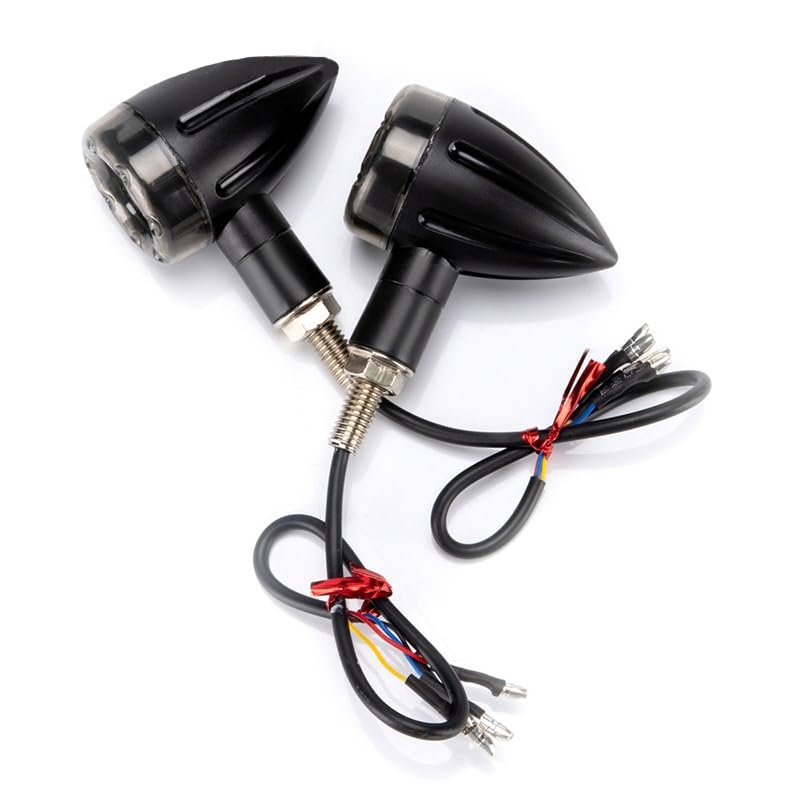 Indicatori di direzione 2 Pezzi Fanale Posteriore a Proiettile per Moto Luce Diurna Indicatore di direzione Freno in plastica Accessori per Moto