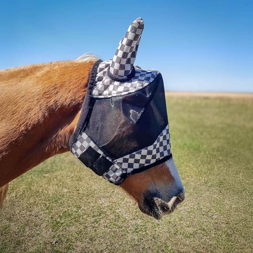 Jeffers Expression Fly Mask with Ears – Skater Cowgirl – Full Size Horse – Mesh Bug UV Protection, Lightweight Breathable Mask for Horses, Travel, Summer Gear, Cooler and Blanket Pairing