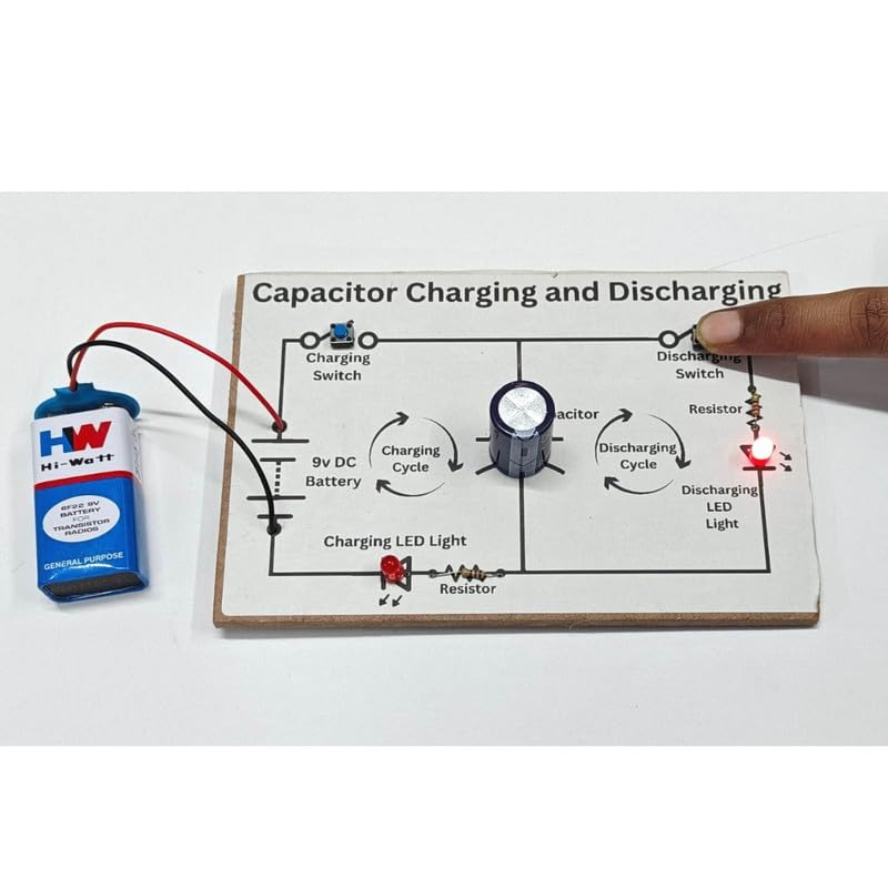 Image of ERH India Class 12 Physics Charging and Discharging of Capacitor Science Project Experiment Working Model Kit for School Students