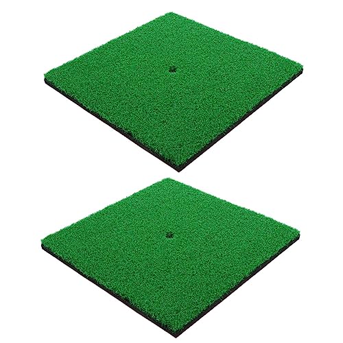 MUELODSIC 2pcs Golf Precision Swing Mat Indoor Golf Practice Pad Nylon Grass Training Mat Swing