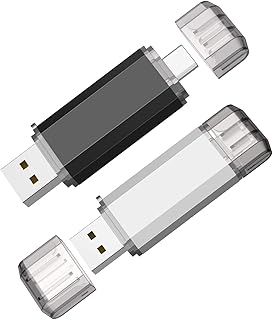 Vansuny 2 Pack 64GB USB C Flash Drive 2 in 1 OTG USB 3.0 + USB C Memory Stick with Keychain Dual Type C USB Thumb Drive Photo Stick Jump Drive (Black & Silver)