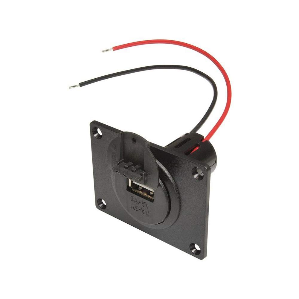 Pro Car USB Power Steckdose Montageplatte und Deckel Schwarz 0.15 m