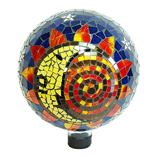 Echo Valley 8199 10-Inch Mosaic Glass Gazing Globe, Sun-Moon