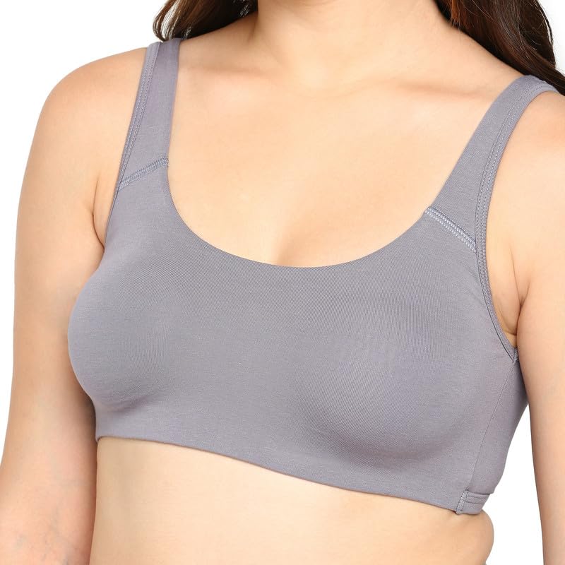 Image of BLOSSOM Women's Anti- Microbial Treated Fabric Double-Layered Cups, Keyhole Back Design, and Easy Slip-On Everyday Bra Aesthetic Bra