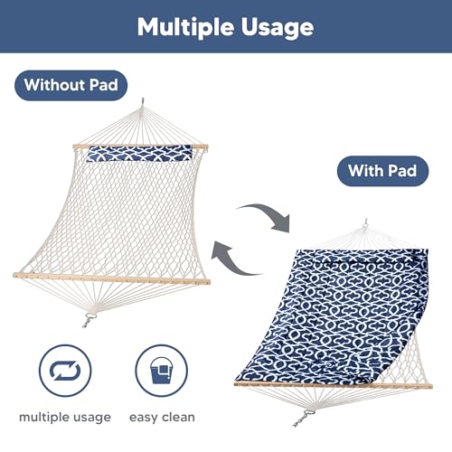 Image of SUNCREAT Hammocks Replacement Hammock for Stand, 475 lbs Capacity, Two Person Backyard Hammock with Pad for Outside, Dark Gray Pattern