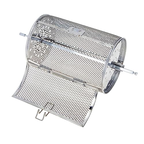 Totority 1Set Stainless Steel Grilled Cage Convenient Baking Supplies for Electric Oven Rust Rolling Grill Basket for Nuts Durable Bbq Accessory for and Cleaning