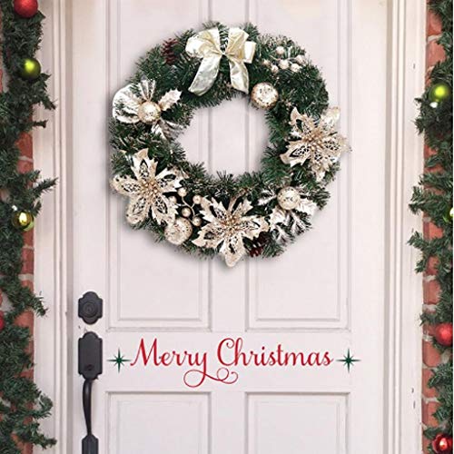 Couronnes de Noël pour porte d'entrée : décoration suspendue sans trace ni chute - 3