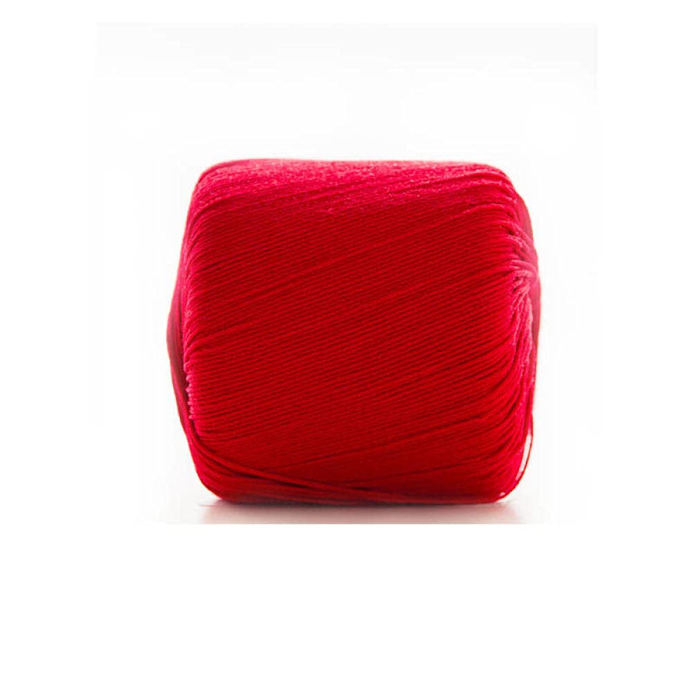 Gomitoli Filo Thread Di Pizzo Perla Fatti A Mano Fai Da Te Maglieria A Maglia A Maglia Mercerizzata Fine Filato Palla All'Uncinetto Maglione A Maglia A Mano Scarpe In Cotone-08 Rosso._10 Pezzi