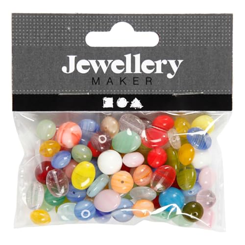 Creative 684250 Perles en verre Taille trou 0,5-1,5 mm Couleurs assorties 60 g