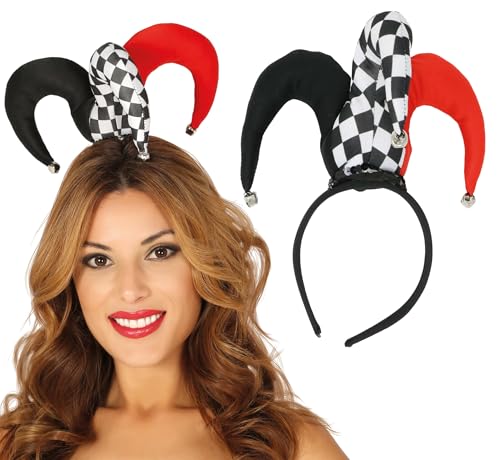 FIESTAS GUIRCA Mini chapéu Joker Giullare, cor vermelho/preto/branco, tamanho único (13039)