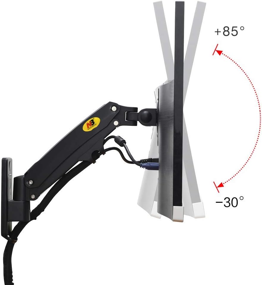 Review Discount NB North Bayou Monitor Wall Mount Bracket LED LCD Computer Monitor Mount Height Adjustable Full Motion Articulating Gas Strut Arm Fits 24- 35 Computer Monitors Within 6.6lbs to 26.5 lbs F425-B