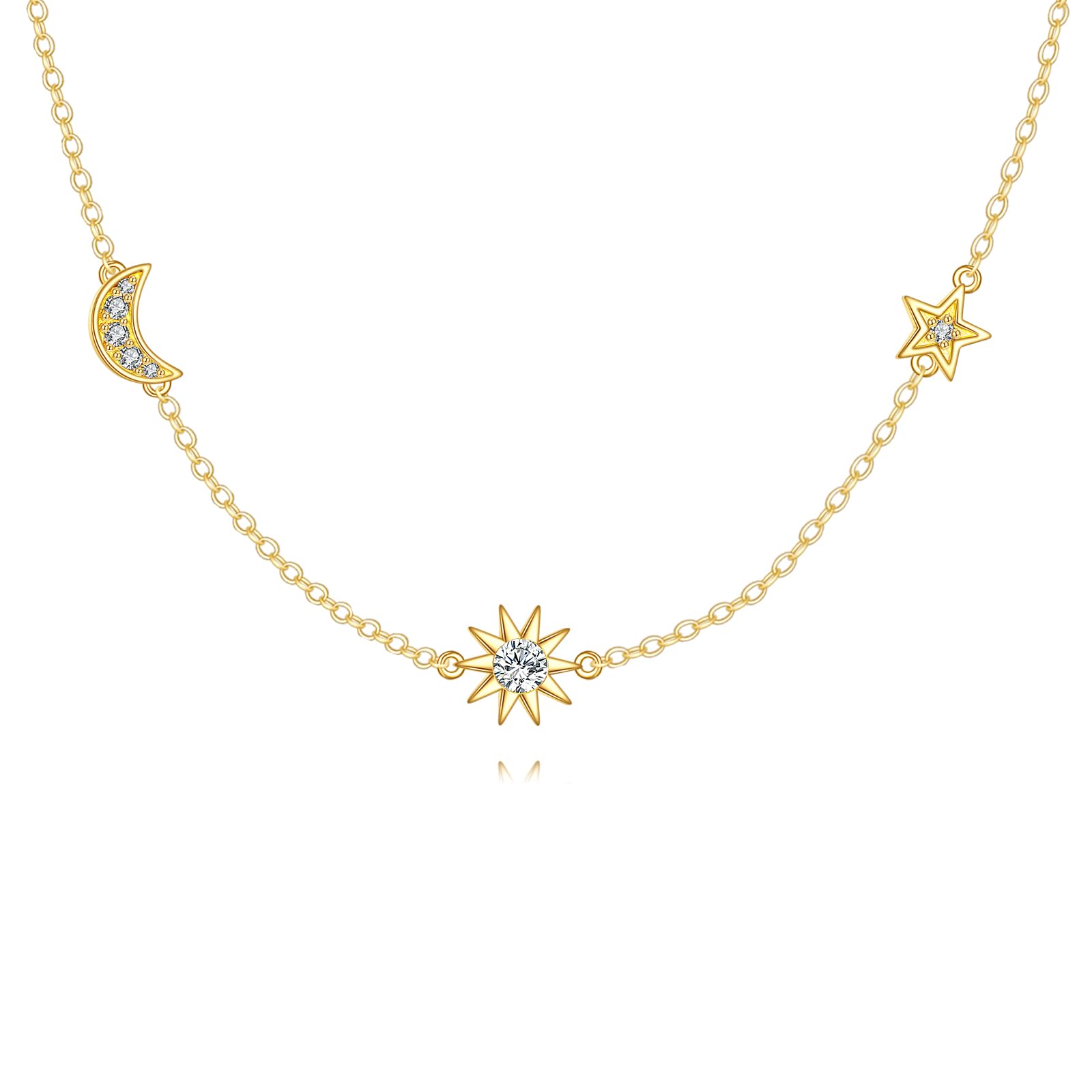 KECHO 14k Real Gold Choker Necklace for Women 14K Jewelry Gift for Her 16"+2"