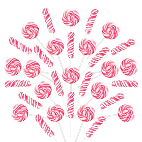 Pink White Lollipops Candy Suckers Twist & Swirl 32 Ct For Party Favors - image 1