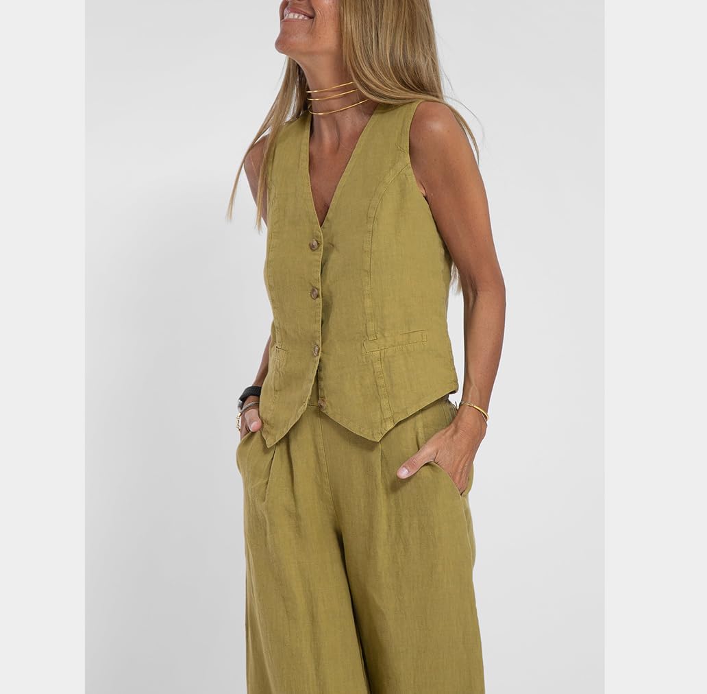 Casual outfits voor dames, katoen, linnen, 2-delige sets, losse