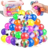VISCOO 48 Pack Stress Balls for Adults, Squeeze Balls for Anxiety Relief, Soft Palm-Sized Pressure Balls, Durable...
