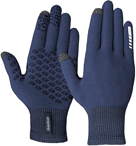 GripGrab Guantes de Ciclismo de Invierno Primavera Merino II Sotoguantes Largos de Punto Antideslizantes Táctiles
