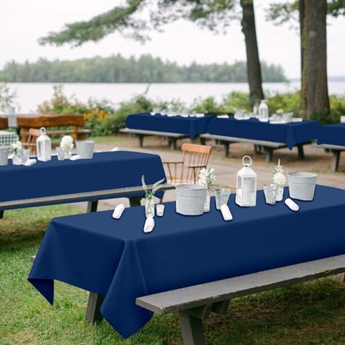 Nappes de table rectangulaires bleu marine YMHPRIDE pour mobilier de jardin - 7