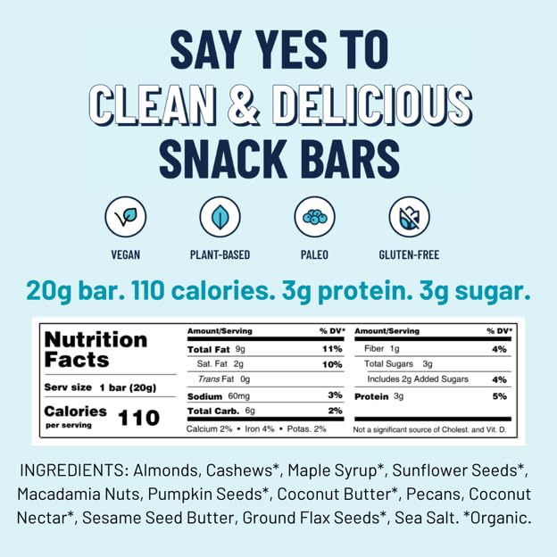 Image of YES Nut Bars - Healthy Snack Bar (Salted Maple Pecan, Minis 60 count)
