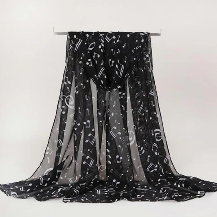 Music Notes Scarves Piano Scarf Whimsy Twee Shawl Wrap Y2k Accessories 2000s Downtown Girl Whimsical Aesthetic2