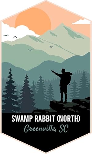 Swamp Rabbit (North) Greenville South Carolina Souvenir 2-Inch Vinyl Decal Hiking Trails Design