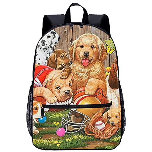 Cartable de mode Jardin de chien et sac à dos classique imprimé 3D pour femme et homme