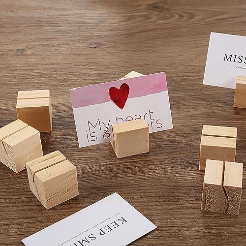 Auswalar 10 PCS Wood Place Card Holders,Wood Table Number Holders,Stands Picture Holder,for Home Wedding Party, Decoration - Image 3