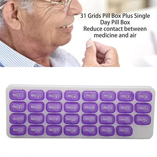 Maandelijkse Pillendoos 31 Dagen Pillendoos Geordend Per Week, 4 Weken Een Maand Pillendoosje met Stofdichte Container voor Pillen/vitamine/visolie/supplementen - Afbeelding 3