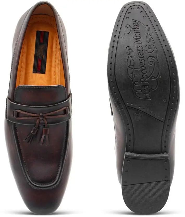Image of Men's Stylish & Comfortable with Soft Cushioned Insole | Hand-Stitched Design for Trendy | Loafer for Men 7 Brown