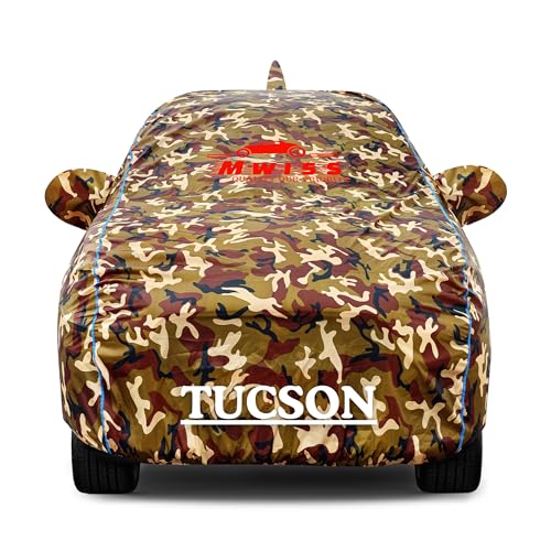 Image of Waterproof Car Cover for Hyundai Tucson | Dustproof, UV & Scratch Resistant Soft Cotton Lining | Triple Stitched, Mirror Pockets & Elastic Hem | Jungle