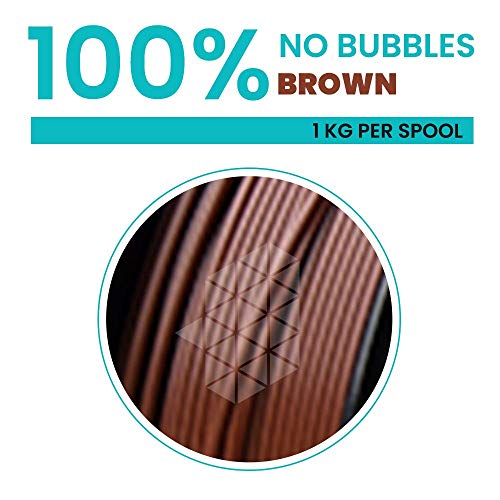 Image of Tesseract Premium PLA + 1.75mm 3D Printing Filament | Dimensional Accuracy + /- 0.03mm | Compatible with Most FDM Printers | 1 KG 3D Printer Filament - PLA Brown (Quantity 1)
