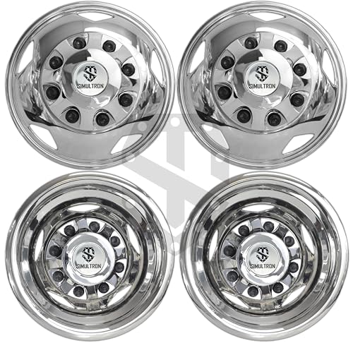 Simultron CS-18N1 17” Stainless Steel and (ABS+PC) Plastic Dually Wheel Simulator Set for 2011-Current GM/Chevy 3500HD