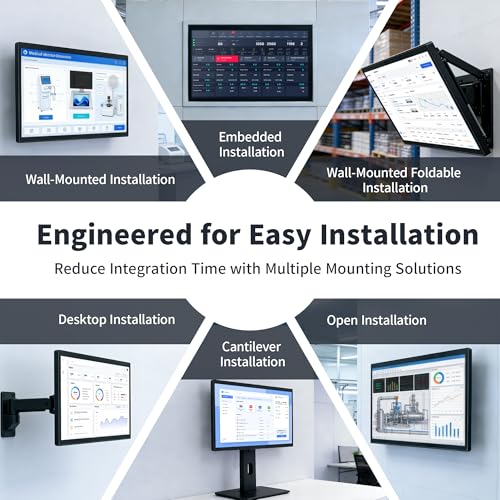 Image of 15.6 inch All-in-One Panel PC Industrial Computers, Android 12 Fanless Tablet RK3399 4GB RAM /64GB ROM, Embedded Touchscreen Computer HDMI 2.0 WiFi 5 Bluetooth 4.2 for Office /Automation /Kiosk /Bar /Warehouse