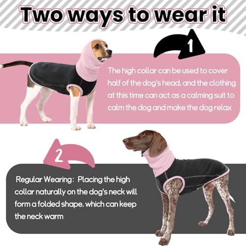 MHaustlie Hundepullover Großer Hund Rollkragenpullover Windhund Hundepullover Rot Warm Strickpullover Hund Groß Fleece Hunde Pullover Winter Warme Sweatshirt Hunde Wintermantel (Dunkelgrau, 3XL)