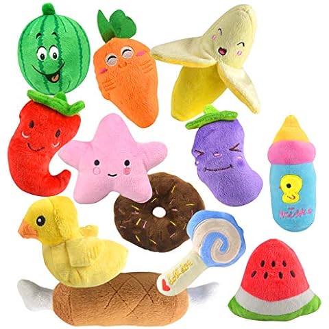 Plazenzon 12 Squeaky Dog Toys for Small Dogs Plush Dog Squeaky Toys Cute Puppy Pet Dog Toys for Boredom Cover