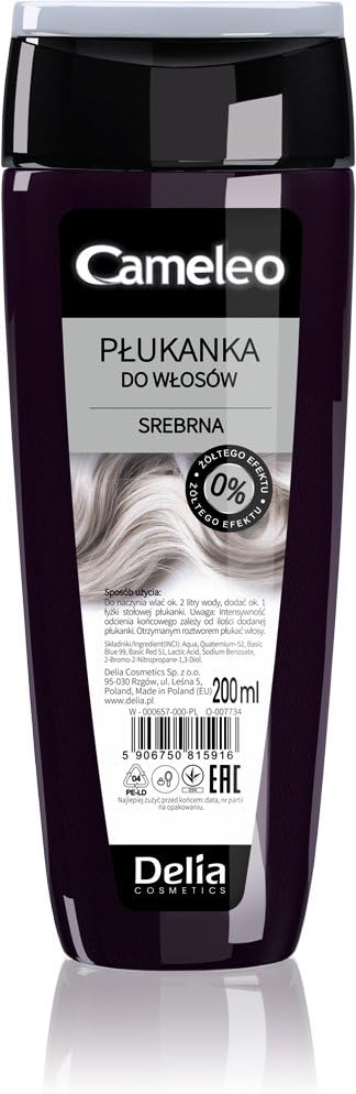 Cameleo Zilveren haartoner, oude versie, glamoureuze tinten zonder geelzweet, semi-permanente haarkleur, voor blond en grijs haar, parabenenvrij, 200 ml