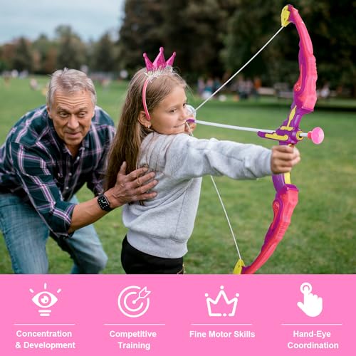 Vgofun Bow And Arrow For Kids, Led Light Up Archery Set With Princess Cape And Crown thumb #2