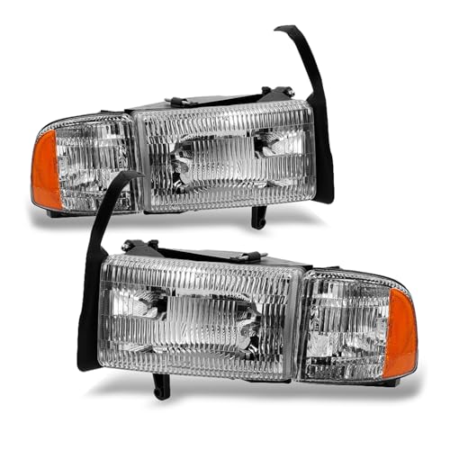 AKKON - For Dodge Ram Pickup 1500 2500 3500 Headlights w/Corner Replacement Driver + Passenger Side Pair Set