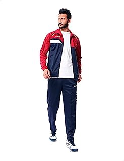 طقم رياضي جاكيت بسوستة مع بنطلون باستك وجيوب جانبية للرجال من ديادورا - XXL