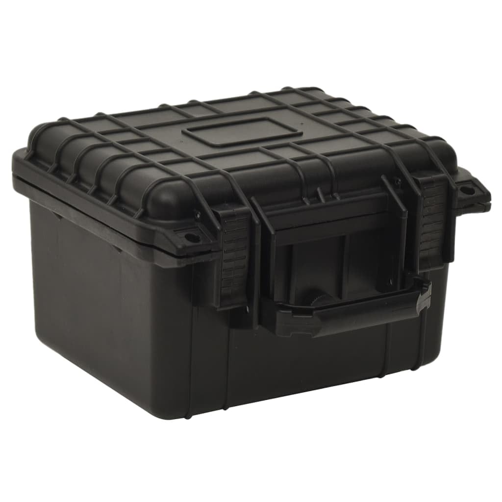 Valigia portatile nera, 27 x 25 x 18 cm, rigida in polipropilene e ABS con inserto in schiuma, impermeabile, antiurto, imbottita, ideale per fotocamera, viaggi, attività all'aperto ed