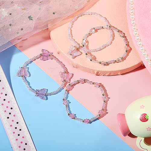 PinkSheep Toddler Jewelry Kids Necklace Choker and Bracelet 3 Pack 9pcs, Little Girls Jewelry In Box, Flower Girl Gift Kids Girls Accessories 7