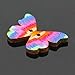 Pack of 50 Multi Color Butterflies Buttons-Mixed Wood Buttons Sewing Scrapbooking Flowers Shaped 2 Holes