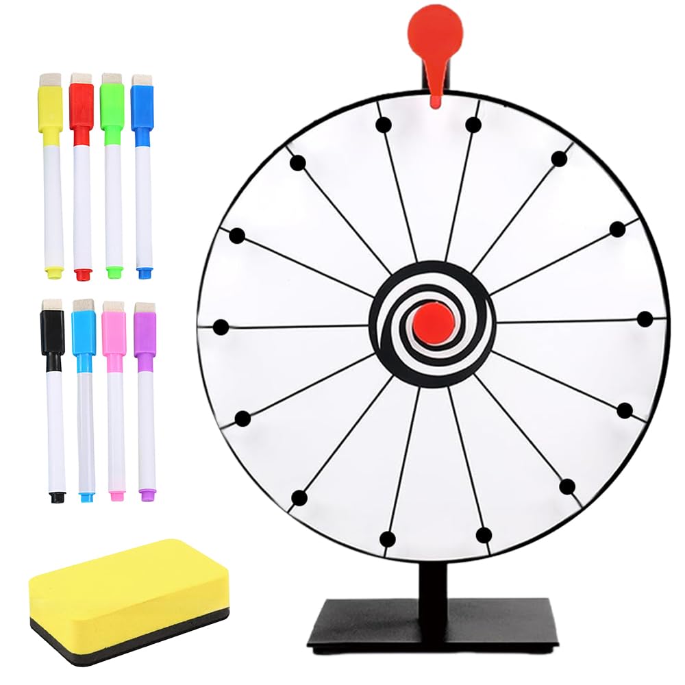 30cm Wheel Of Fortune To Turn Large, Spinning Wheel Of Fortune To Design Your Own With Eraser And Stift, Roulette Spinner or Luck Spinnings Prize Wheel For Party Games Lottery Games Carnival
