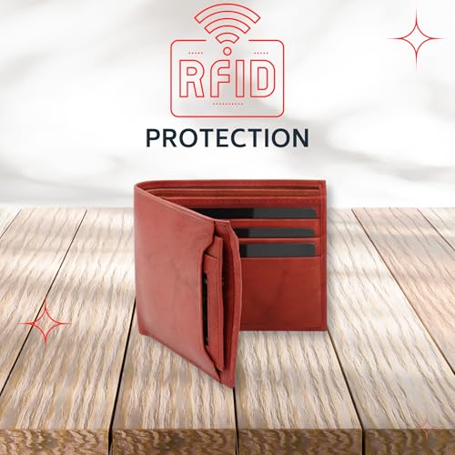 Image of AG Wallets Leather Wallet for Men - Sliding 2-in-1 Bifold Wallet with Removable Card Holder & RFID Protection - Premium Travel Wallet - Versatile & Functional Design - Burgundy