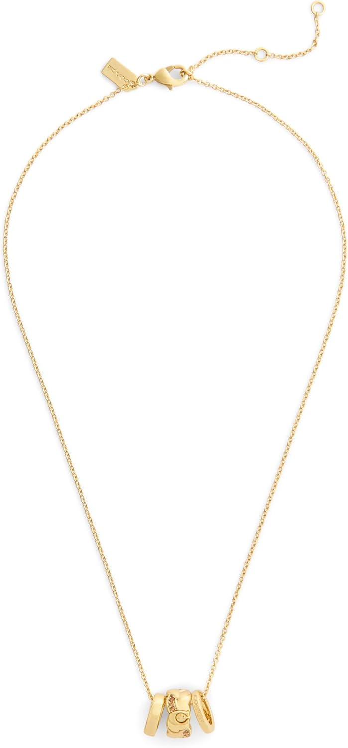 COACH Jewelry Women's Signature C Braided Rondelle Pendant Necklace