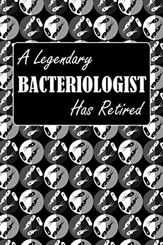 A Legendary BACTERIOLOGIST Has Retired: Bacteria Vector Pattern Background, Dotted & Lined Notebook, Dot Grid and Ruled Journal, Dual Diary for ... Interior, Retirement Gifts for Men, Women