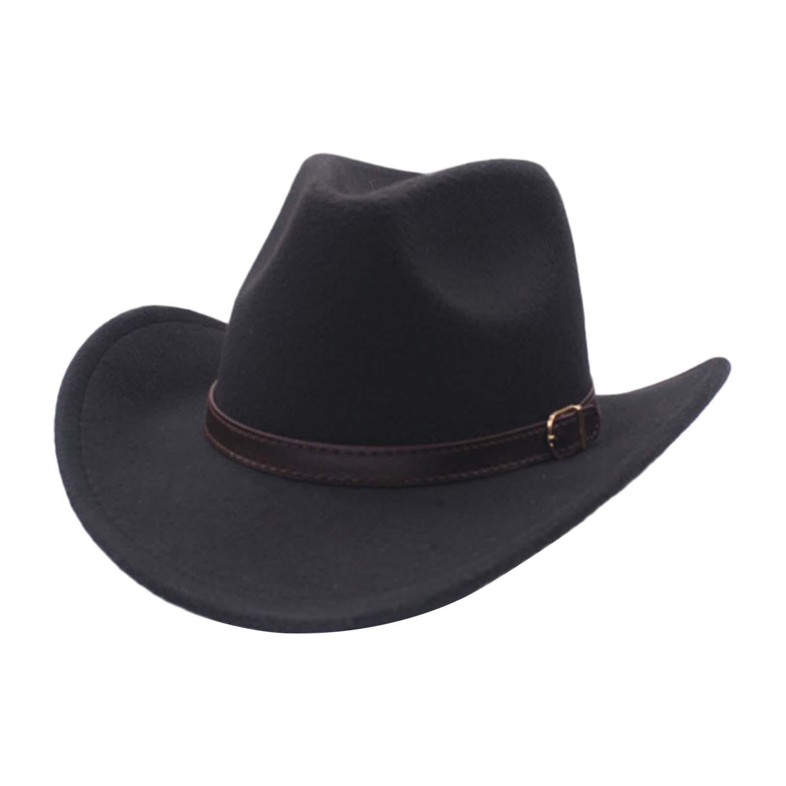 Western Cowboy Hat Versatile for Women Men Casual Classic Panama Hat Black-image-26